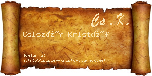 Csiszér Kristóf névjegykártya