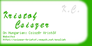 kristof csiszer business card